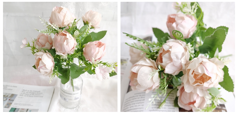 Home decoration colorful artificial peony bouquet silk artifical flower