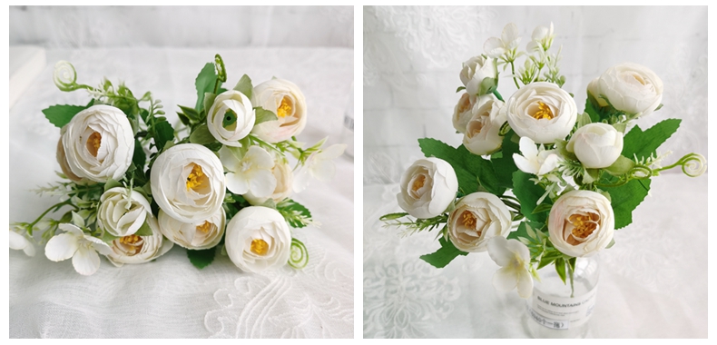 Artificial flower manufacturer  28CM simulation silk rose flowers bouquet for home wedding decoration