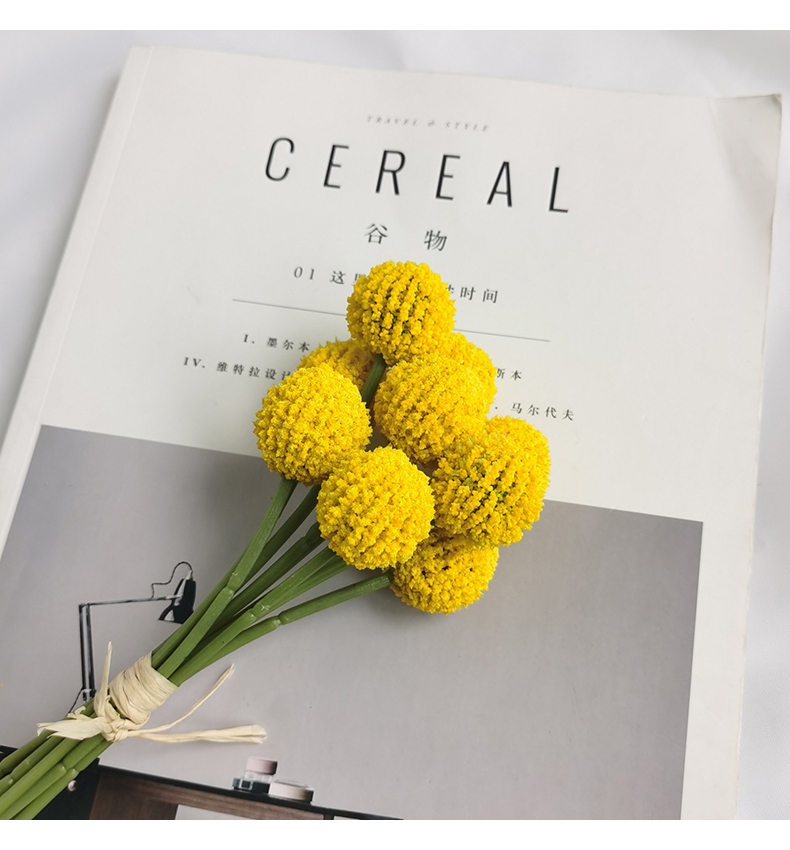 Simulation Craspedia globosa Craspedia artificial flowers manufacturer home wedding decoration faux flowers