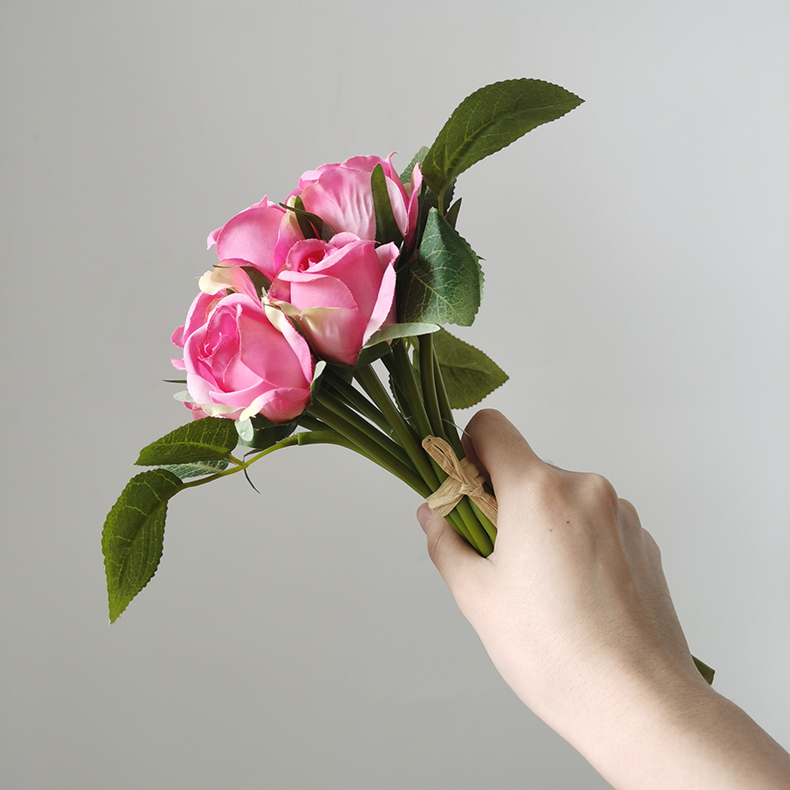 Mazzi di fiori di rose artificiali per matrimoni, feste a casa, decorazioni per la tavola, finte simulazioni, fiori di rosa