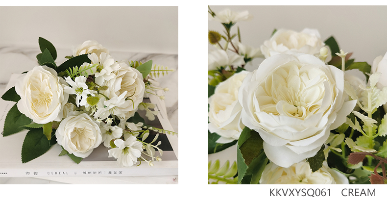 Artificial Valentine's day artificial silk rose bunch wedding home party table decor rose bouquets