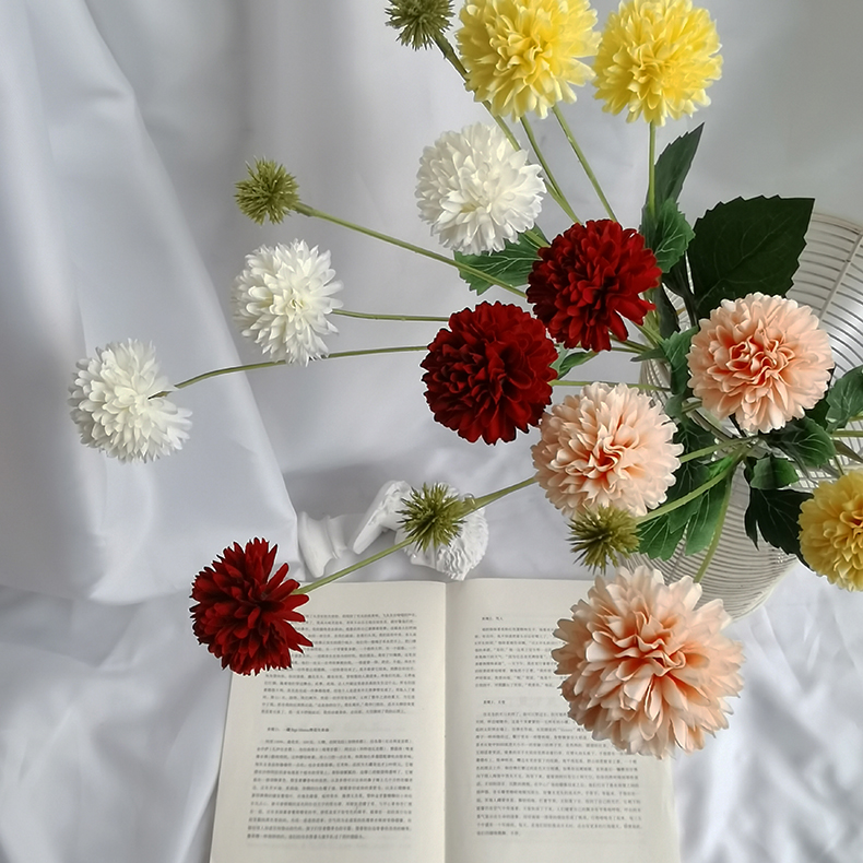 Simulation 3 heads ajaniopsis penicilliformis home decor manufacturer artificial wedding decoration flowers