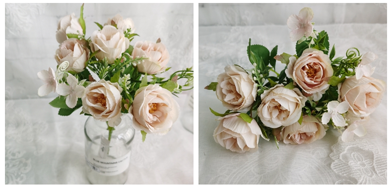 Silk Artificial Flowers Rose for Wedding Bouquet Mother's Day
