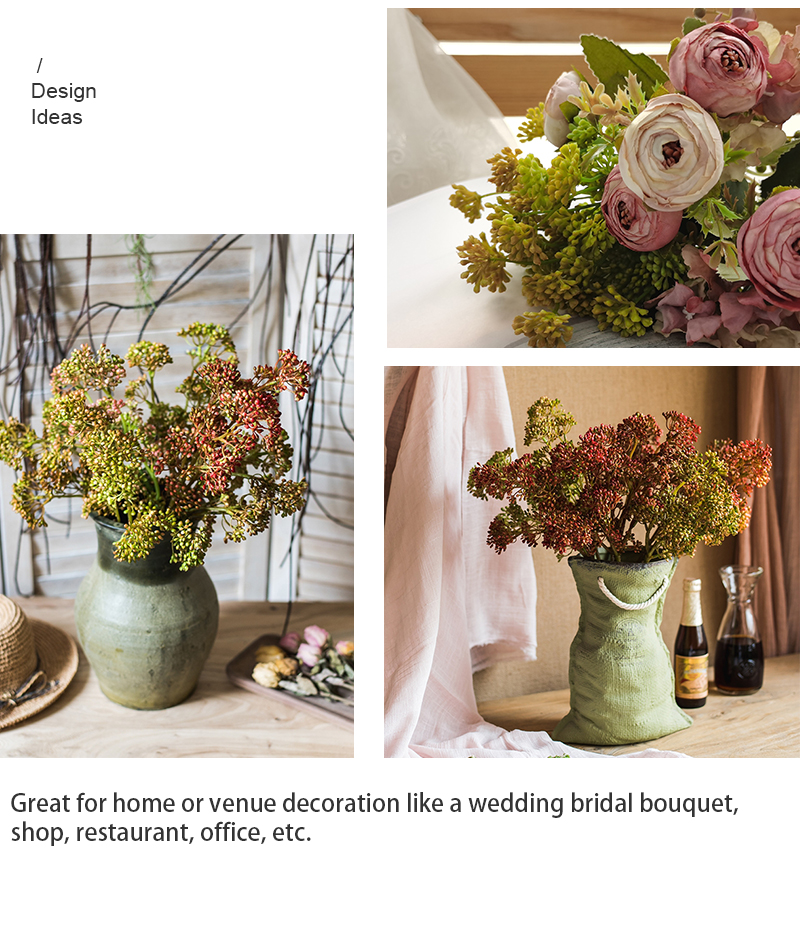 Wedding decoration supplies amazon top seller artificial flowers fake berry plant bouquet artificial plant manufacturer