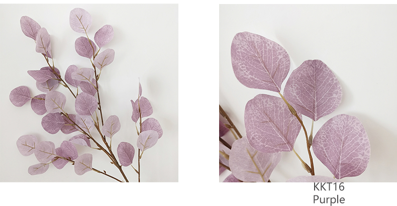 Artificial silk eucalyptus leaves stems wedding and home decoration leaves