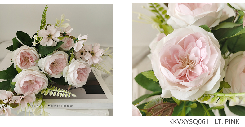 Artificial Valentine's day artificial silk rose bunch wedding home party table decor rose bouquets