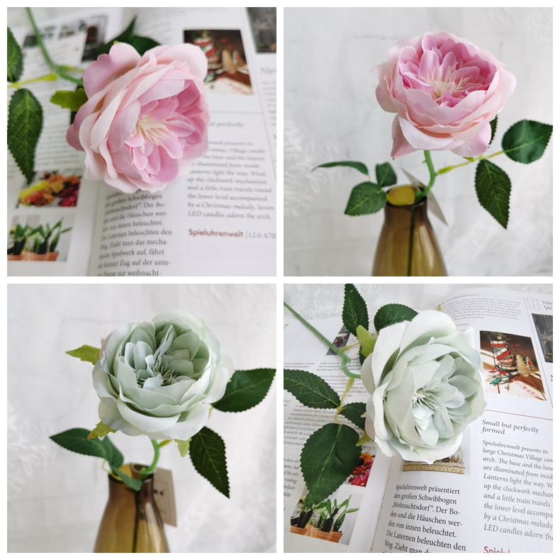 Colorful single 36CM artificial silk peony flower pick for home wedding decoration fake flower peony stem