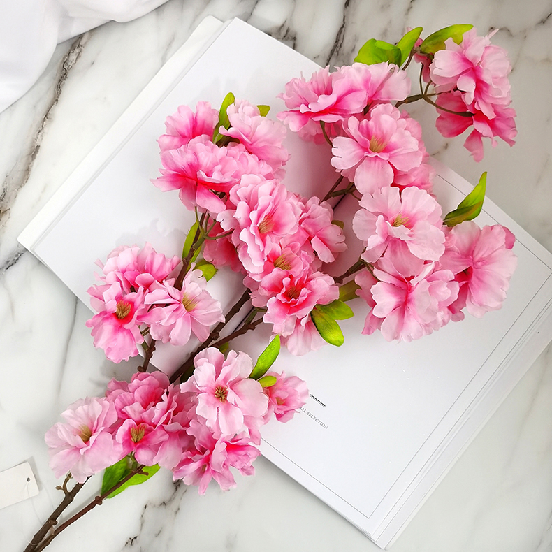 Simulation cheap silk sakura flower spray for Home Wedding Decoration artificial cherry blossom branches manufacturer
