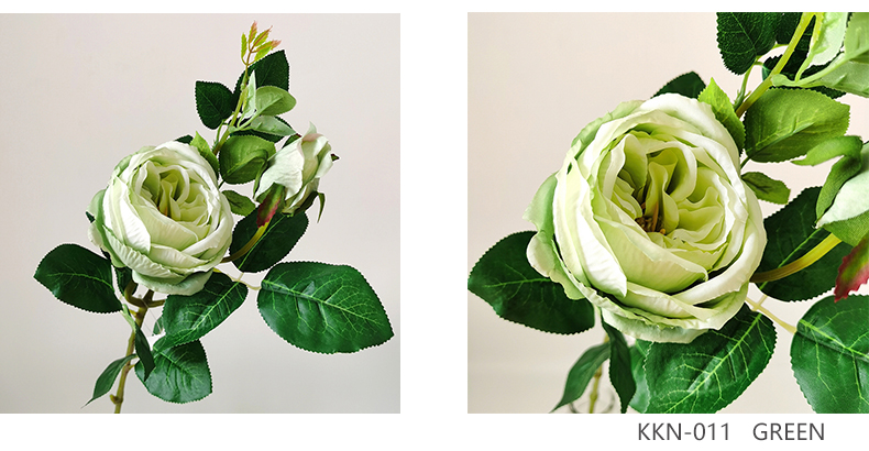Artificial 2 heads silk rose stem rose bulk for wedding home party decoration fake simulation rose flower