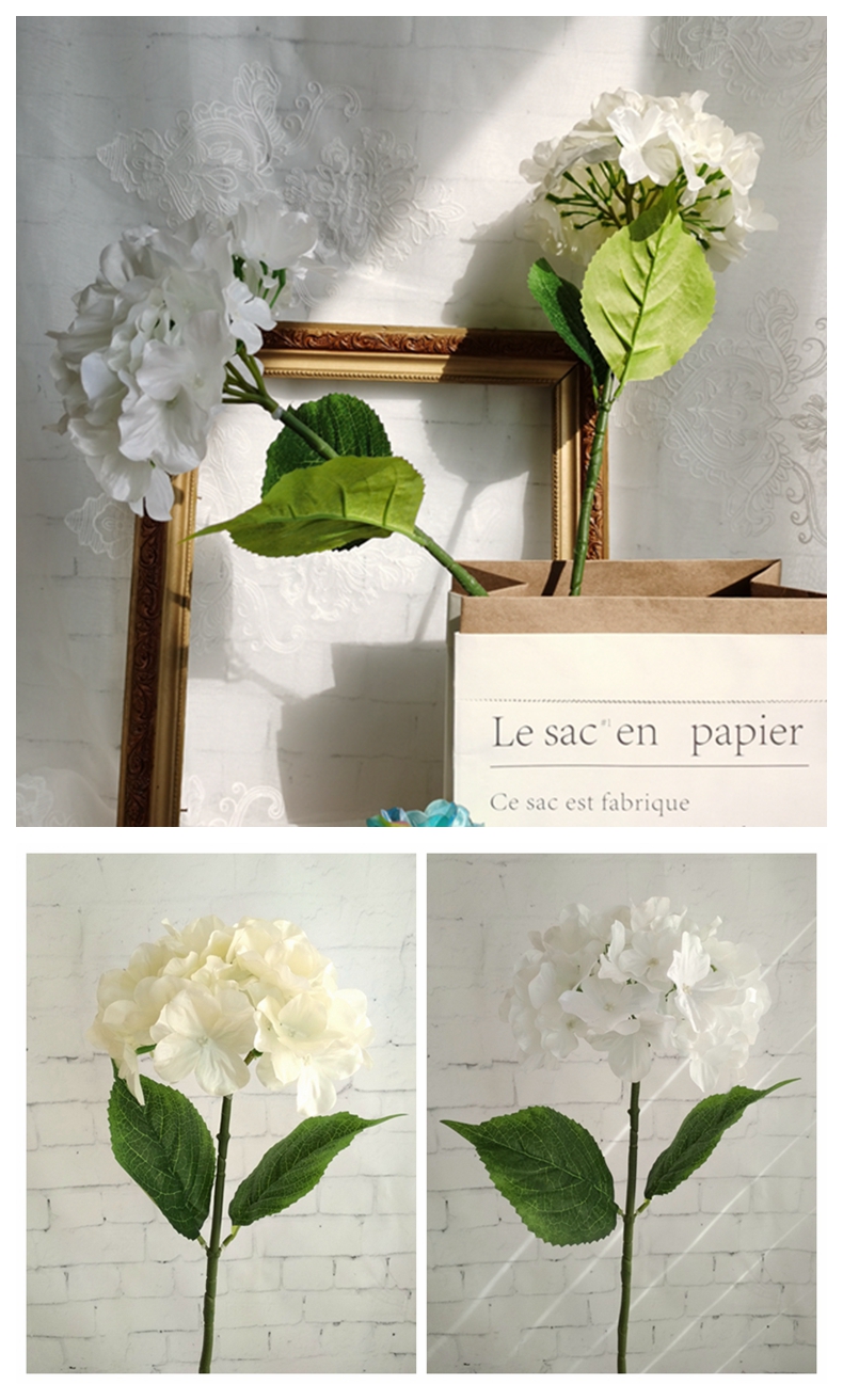 Spring decorative artificial hydrangea flower for home decor simulation silk hydrangea stem