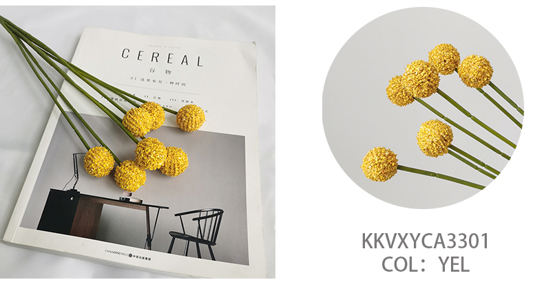 wholesale simulation flowers Craspedia globosa Craspedia spray home wedding decoration artificial flowers manufacturer