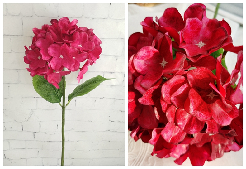 Amazon top seller decorative flowers for home decor artificial 67cm silk hydrangea spray artificial flowers