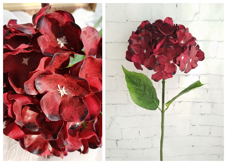 Amazon top seller decorative flowers for home decor artificial 67cm silk hydrangea spray artificial flowers