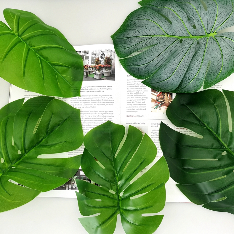 wholesale artificial turtle leaf monstera plant for home and wedding decoration fake monstera leaves stem