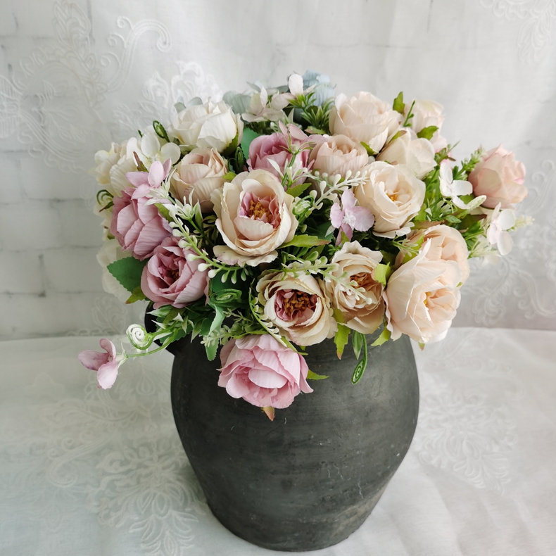 Silk Artificial Flowers Rose for Wedding Bouquet Mother's Day