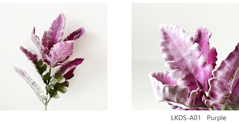 Artificial Flocked Lambs Ear Leaf in Silver Artificial Greenery Fake Plants Wedding Living Room Party Home Garden Decoration