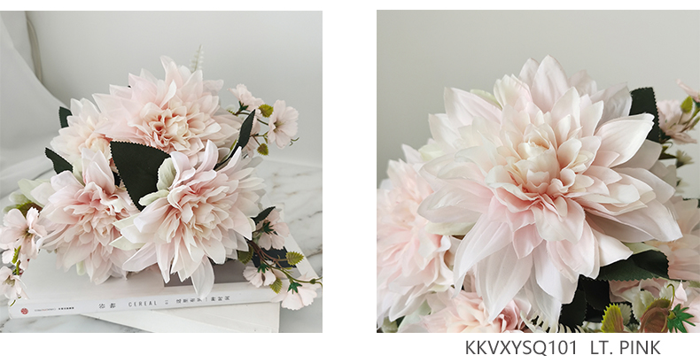 Artificial dahlia bushes Wedding home party table decor artificial dahlia flower bouquets