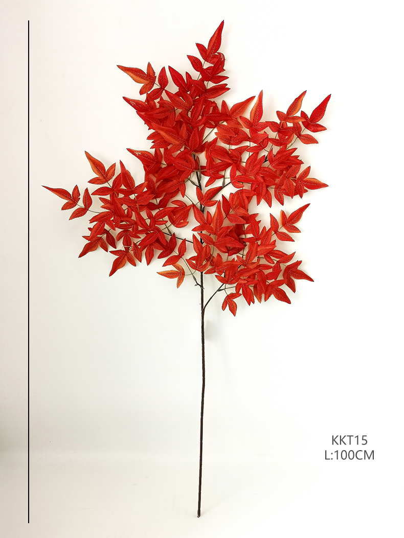 Artificial maple leaves stems plant branches wedding and home decoration leaves