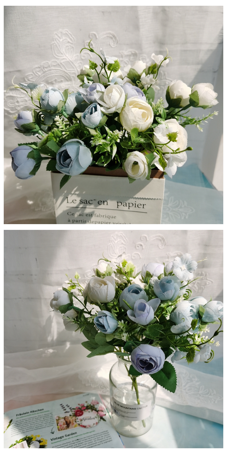 28CM Artificial silk rose flowers Bouquet For Home Wedding Decoration