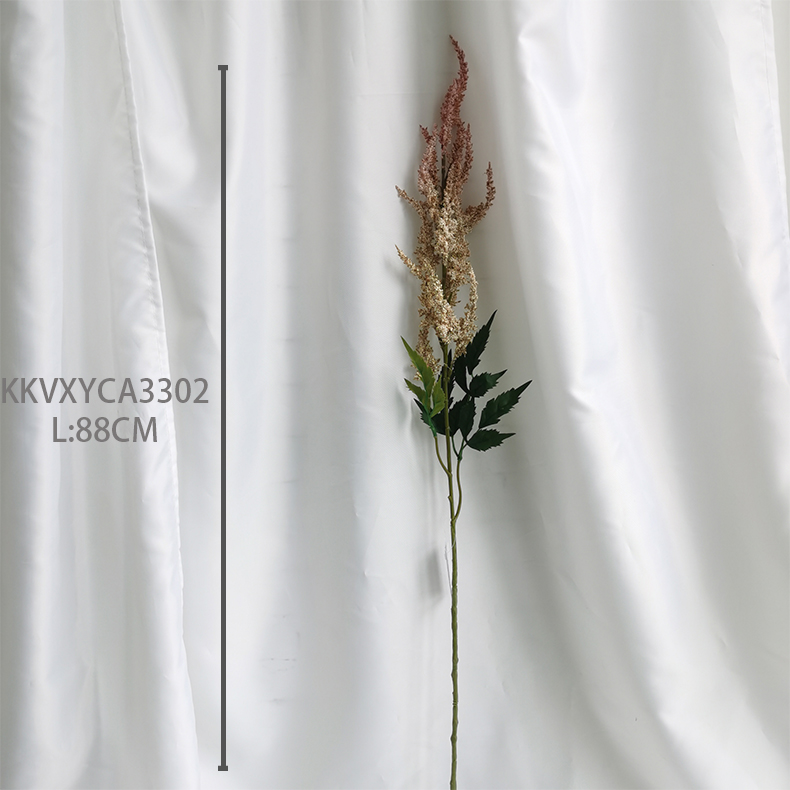 wholesale simulation flowers long stem astilbe chinensis spray home wedding decoration artificial flowers manufacturer