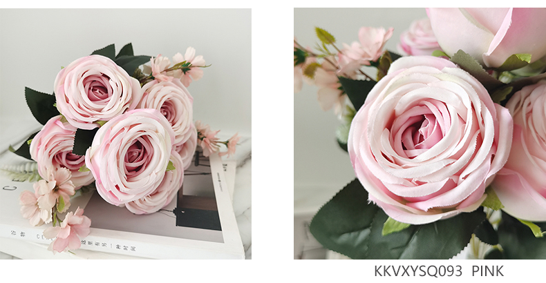 День Святого Валентина флорес искусственные цветы шелковые букеты роз для свадьбы украшения дома вечерние искусственные розы цветочные кусты