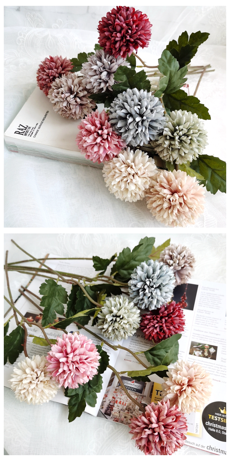 For home wedding decoration single bolocephalus saussureoides pick artificial silk flower