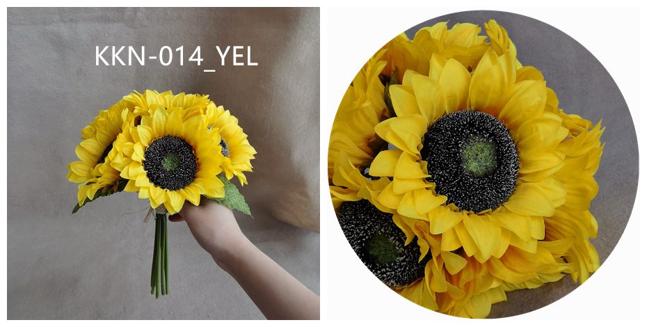 High quality faux artificial flower silk sunflower bouquet centerpiece flower home accessories decoration