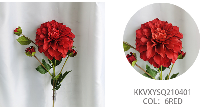 Whollesale artificial plastic silk dahlia flower home wedding decoration silk decorative simulation flowers manufacturer