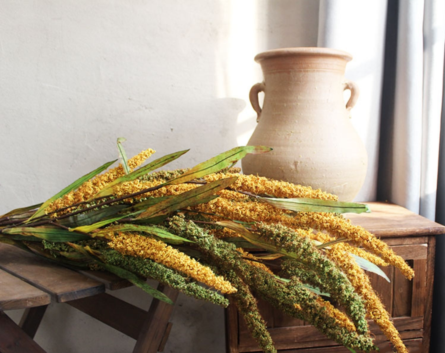 Artificial flower autumn earhead icker millet simulation pampas grass for home decoration