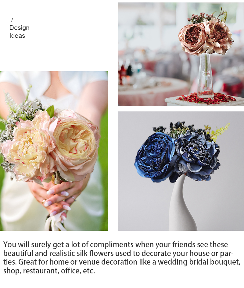 Amazon top seller ted bakerlayered wedding centerpiece flower decorative flower artificial peony flower bouquet