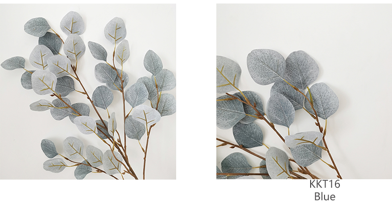 Artificial silk eucalyptus leaves stems wedding and home decoration leaves
