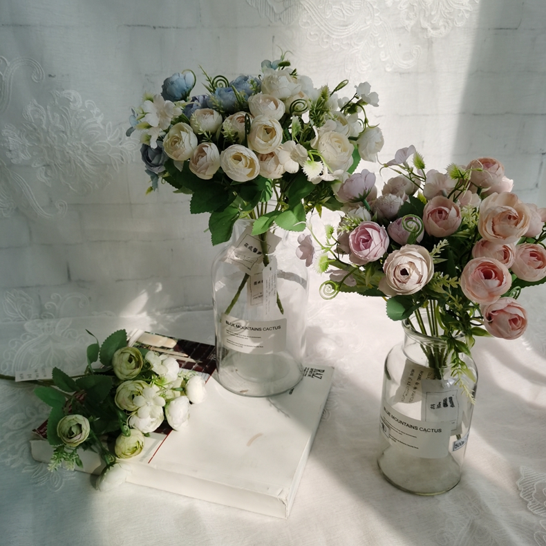 wholesale artificial flower 28CM For home wedding colorful artificial rose bouquet silk flower