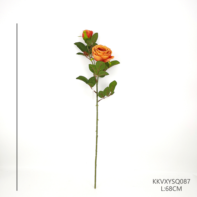 Artificial silk flower single long stem rose bulk for wedding home party decoration simulation rose flower branch