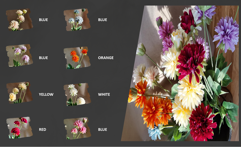 For wedding decor artificial flower 4 flower head ball chrysanthemum