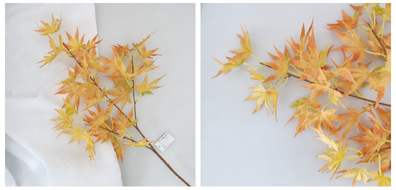 Fall Artificial silk maple leaves stem spray for wall fall Thanksgiving decoration maple leaf branch