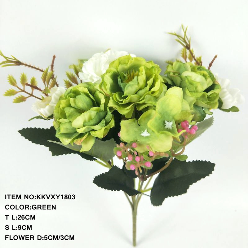 New High Quality Artificial Rose Hydrangea Flower Bouquet For Home Decoration