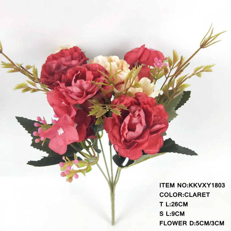 New High Quality Artificial Rose Hydrangea Flower Bouquet For Home Decoration